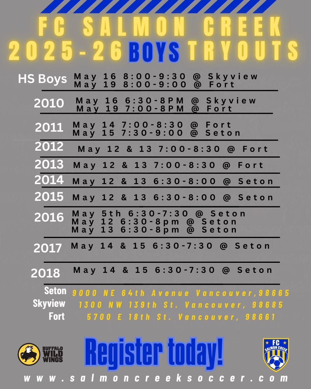 Boys Tryouts
